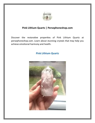 Pink Lithium Quartz  Persephoneshop