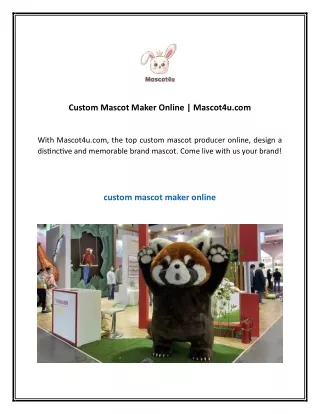 Custom Mascot Maker Online  Mascot4u