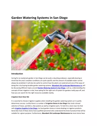 Garden Watering Systems in San Diego