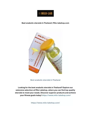 Best anabolic steroids In Thailand | Milo-labshop.com