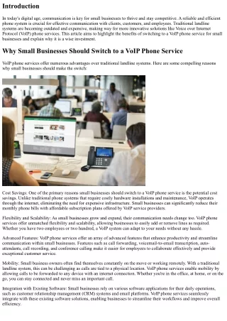 Why Small Businesses Should Switch to a VoIP Phone Service