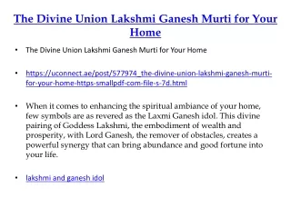 The Divine Union Lakshmi Ganesh Murti for Your Home