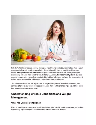 Comprehensive Weight Loss Clinic in Tempe for Managing Chronic Conditions