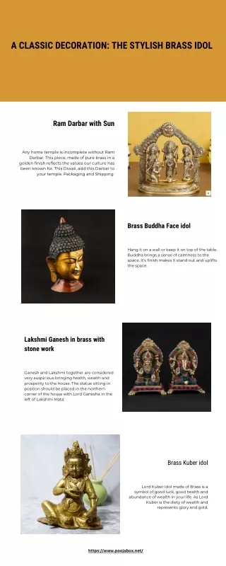 a classic decoration the stylish brass idol