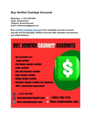 Buy Verified CashApp Accounts