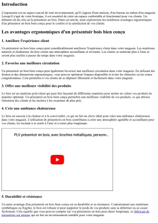Les avantages ergonomiques d'un présentoir bois bien conçu pour le confort de vo