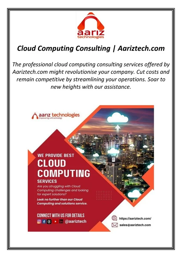 cloud computing consulting aariztech com