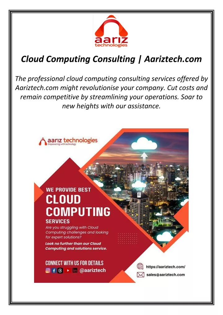 cloud computing consulting aariztech com