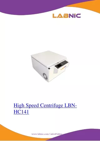 high speed centrifuge lbn hc141