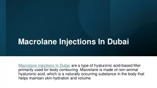 Macrolane Injections In Dubai