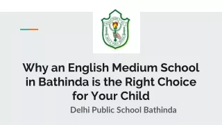 Why an English Medium School in Bathinda is the Right Choice for Your Child