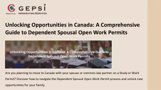 Unlocking Opportunities in Canada: A Comprehensive Guide to Dependent Spousal Op