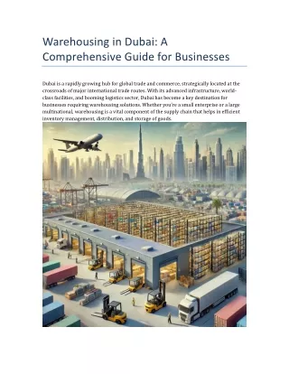 warehousing in dubai a comprehensive guide