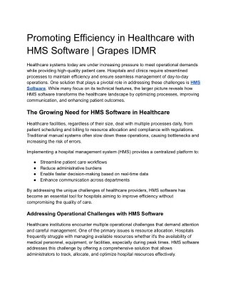 promoting efficiency in healthcare with