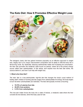The Keto Diet_ How It Promotes Effective Weight Loss