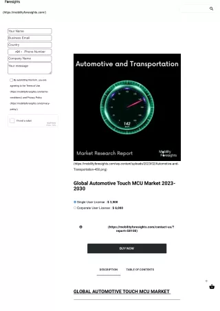 Global Automotive Touch MCU Market 2023-2030