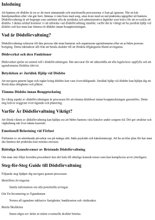Dödsförvaltning: Från Sorg till Klarhet