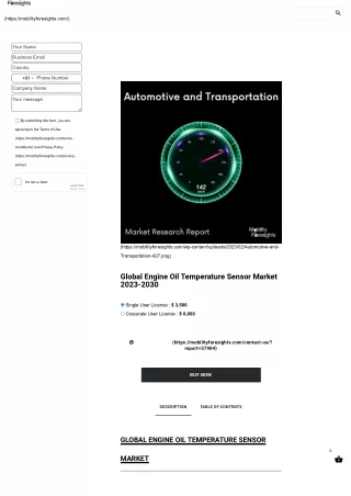 Global Engine Oil Temperature Sensor Market 2023-2030