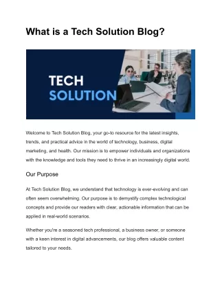 what is a tech solution blog