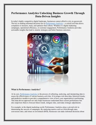 performance analytics unlocking business growth