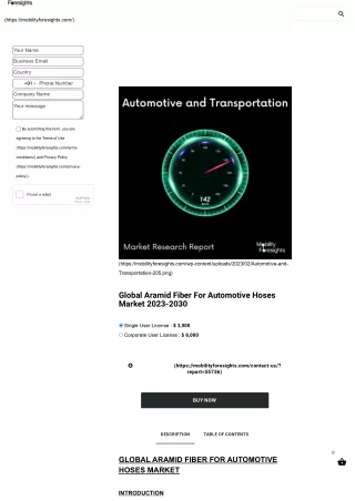 Global Aramid Fiber For Automotive Hoses Market 2023-2030