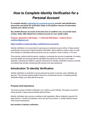 how to complete identity verification