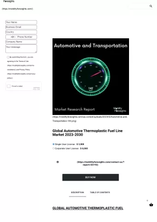 Global Automotive Thermoplastic Fuel Line Market 2023-2030