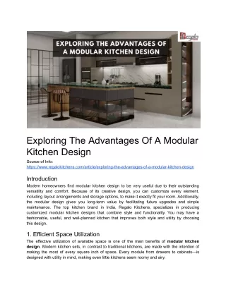 exploring the advantages of a modular kitchen