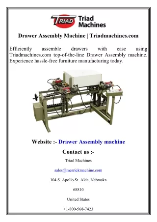 drawer assembly machine triadmachines com