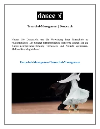 Tanzschul-Management Dancex.ch
