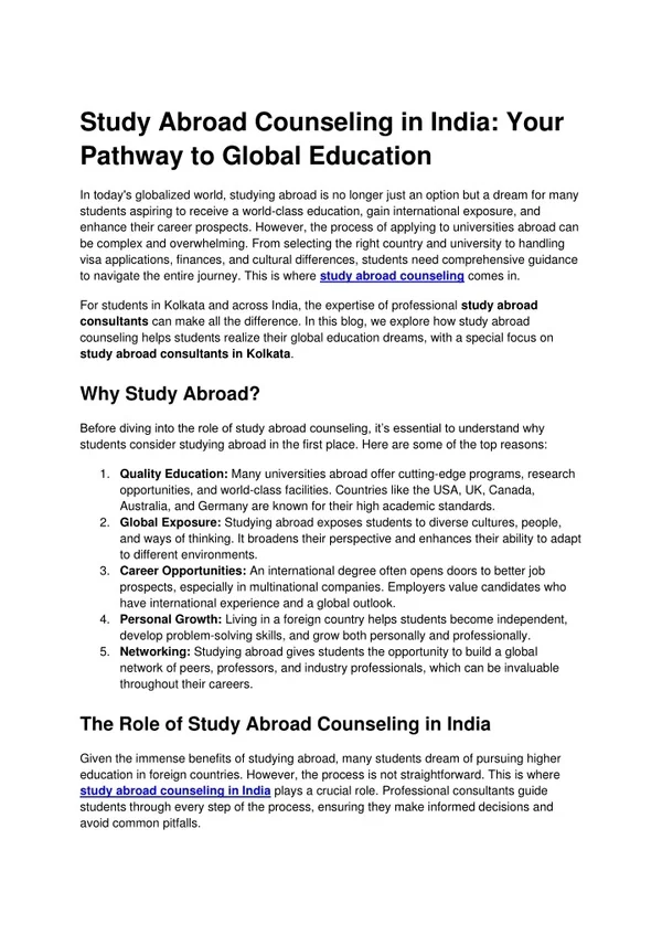 PPT - Study Abroad Counseling in India_ Your Pathway to Global ...