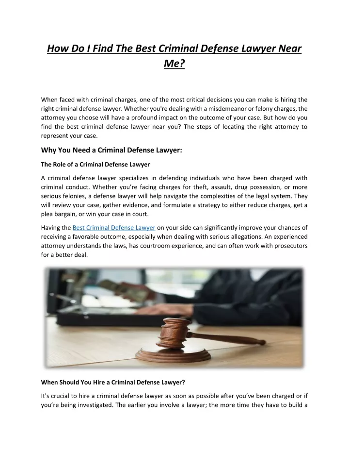 how do i find the best criminal defense lawyer