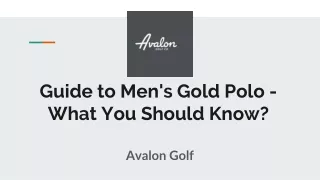 Guide to Men's Gold Polo - What You Should Know