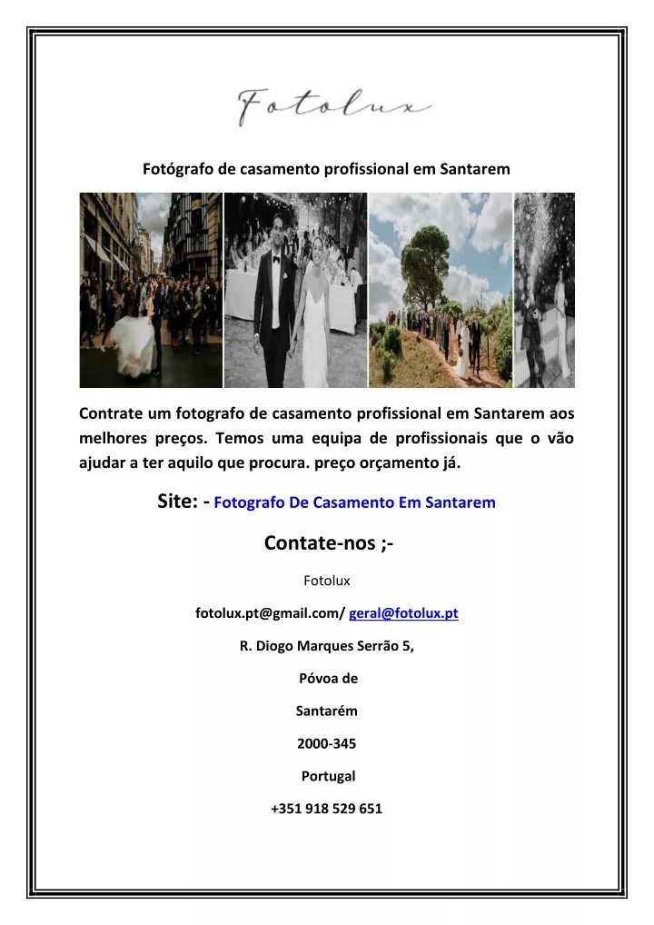 fot grafo de casamento profissional em santarem