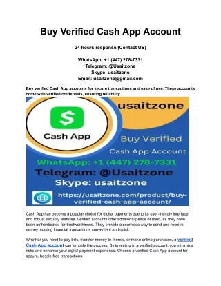 Buy Verified Cash App Account
