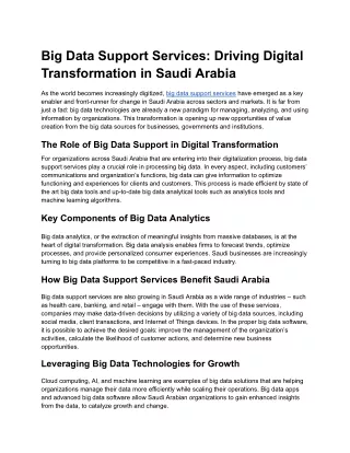 Big Data Support Services_ Driving Digital Transformation in Saudi Arabia