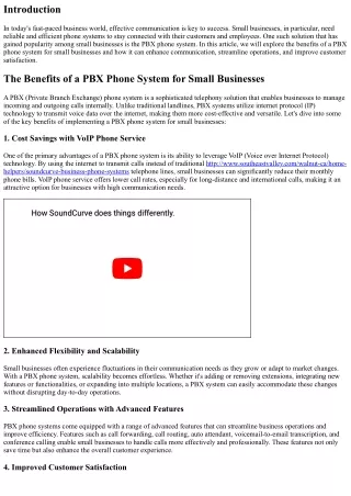 The Benefits of a PBX Phone System for Small Businesses