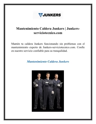 Mantenimiento Caldera Junkers  Junkers-serviciotecnico.com