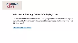 behavioural therapy online copingkeys com