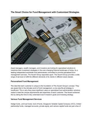 The Smart Choice for Fund Management with Customized Strategies