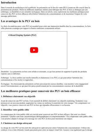 Les meilleures pratiques pour concevoir des PLV en bois efficaces