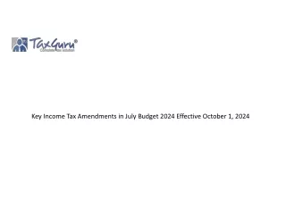 Key Income Tax Amendment in Budget 2024