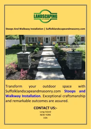 Stoops And Walkway Installation  Suffolklandscapeandmasonry.com