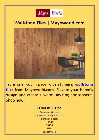 Wallstone Tiles  Mayoworld.com