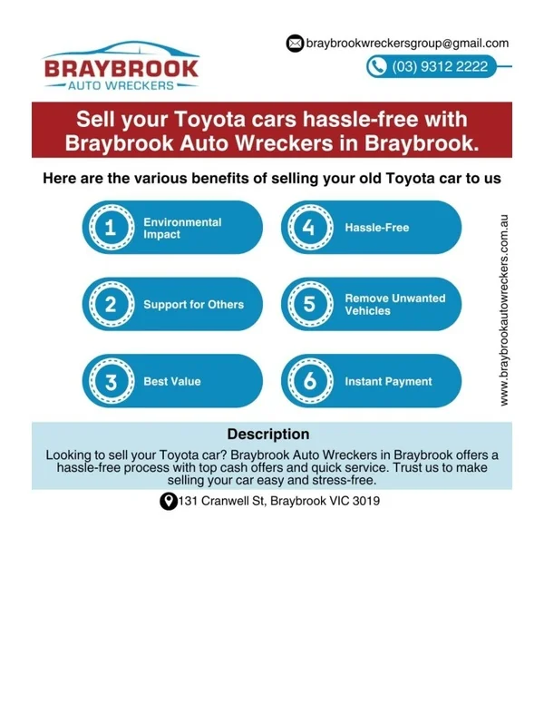 Find Local Toyota Wreckers | Braybrook Auto Wreckers