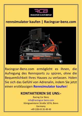 rennsimulator kaufen  Racingcar-benz.com