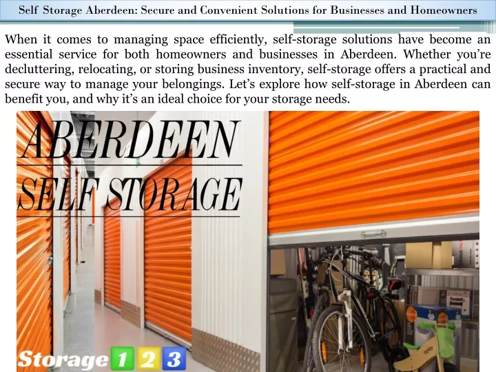 self storage aberdeen secure and convenient