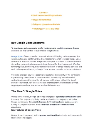 How to Buy Google Voice Accounts in 5 minutes Right Way