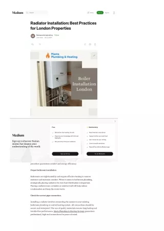 Radiator Installation Best Practices for London Properties