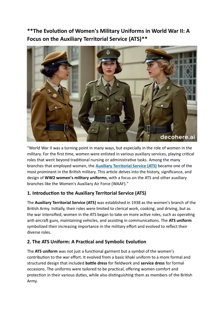 the evolution of women s military uniforms